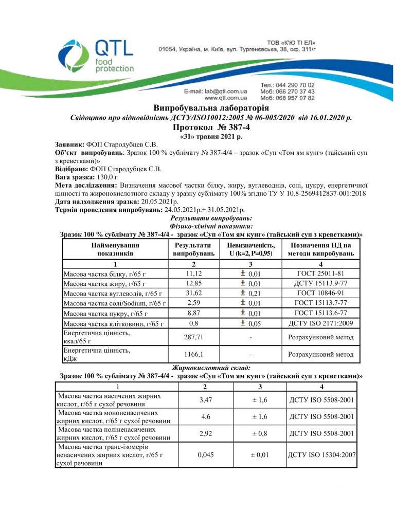 100% Сублімат. Суп "Том Ям Кунг" (Тайський суп з креветками) — 6